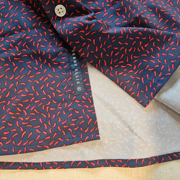 Perry Ellis Men's Slim Stretch Short Sleeve Shirt - Size M - Picture 7 of 8